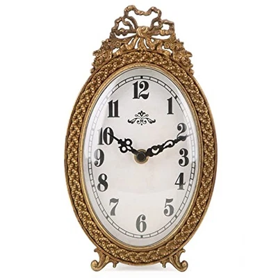 Gold Table Clock Silent Non-Ticking, Small Shelf Desk Top Clock Battery  - Image 1 of 4