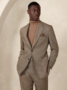 Banana Republic Mens Italian Raffa Tweed Blazer Sport Coat $450 - 44R -NEW w/T - Picture 1 of 15