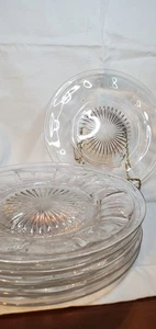 6er Set Vintage Heisey Kolonial Klar 8 1/2" Mittagessen Teller 986309 Top Zustand - Bild 1 von 7