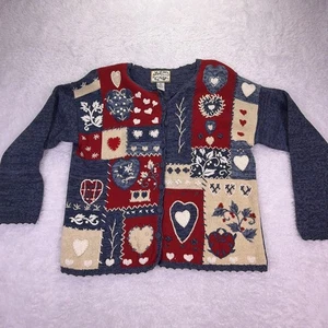 Heirloom Collectibles Women’s Medium Cardigan Sweater Hearts ❤️ - Picture 1 of 6