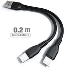 2in1 Usb C Cable Type C Micro Android Mobile Phone Charger Splitter Wire Cord