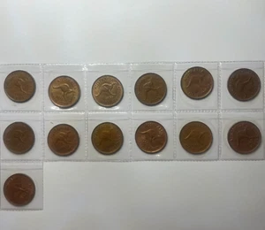 1951 to 1964 Half Penny Coin Date Set - Extremely Fine to UNC - Predecimal - Picture 1 of 2