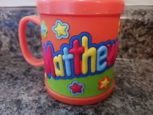 Name: MATTHEW, Personalized Kids Childs Mug Cup Plastic 10oz. 3D John Hinde NEW - Picture 1 of 4