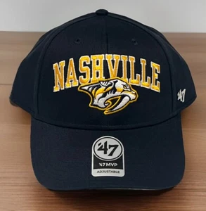 Nashville Predators ‘47 Brand MVP Snapback Adjustable Navy Blue NHL Hat Cap NEW - Picture 1 of 6