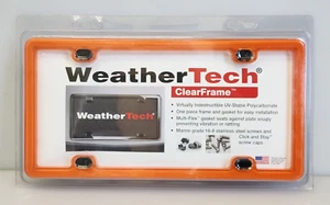 WeatherTech ClearFrame License Plate Frame 1-Pack, Orange, 8ALPCF13, NEW - Picture 1 of 4