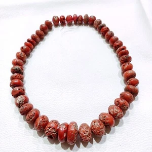 Vintage Italy Red Coral Loose Beads Gemstone 100% Natural Red Coral Undyed Beads - Picture 1 of 12