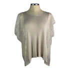 XS Victoria's Secret Sheer Lace and Jersey Knit Ivory Popover Top Women's