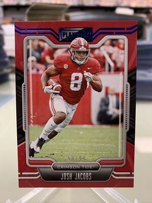 2022 Panini Chronicles Playbook Josh Jacobs #22 Blue Foil #ed 60/99 - Image 1 of 2