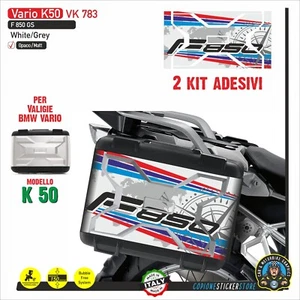 2 Aufkleber Koffer BMW Vario K 50 F 850 GS White Grey Vk 783 - Picture 1 of 2