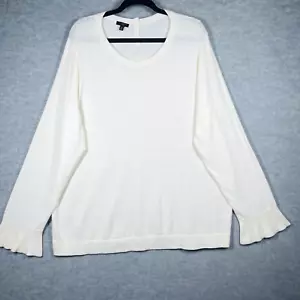 Suéter de lana de cordero Talbots para mujer talla grande 3X puños con volantes clásico minimalista - Imagen 1 de 12