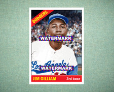 Jim Gilliam Los Angeles Dodgers 1966 Style Custom Baseball Art Card