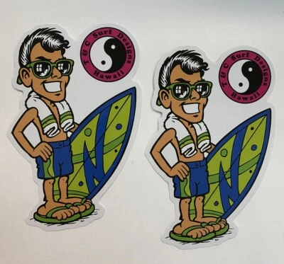 TOWN & COUNTRY HAWAII Town Country Surfboards Stickers T&C Hawaii DA BOYS Surfing Joe Cool “ BOGO”