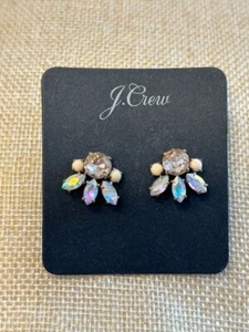 J.Crew Multicolor Rhinestone Pierced Earrings - NWOT - Picture 1 of 3