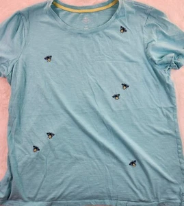 St. John's Bay T-Shirt Womens XXL Turquoise Bumblebee Comfort Teal Aqua  Bees - Picture 1 of 4