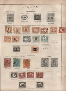 Estampillas de Italia Italia en 2 caras de álbum antiguo página 1870 en adelante - Imagen 1 de 2