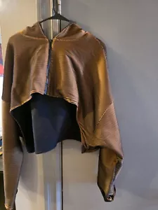 WOMENS NIKE JORDAN CROPPED BROWN WITH BLACK JACKET SIZE 2X - Picture 1 of 9