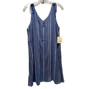 a.n.a Tie Shoulder Tank Dress Women's Small Blue White Stripe Summer $44 NWT - Bild 1 von 11