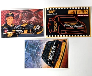 Rusty Wallace Miller Racing Car Team #2 Lot of 3 postcards from 1992 93 NASCAR - Bild 1 von 9
