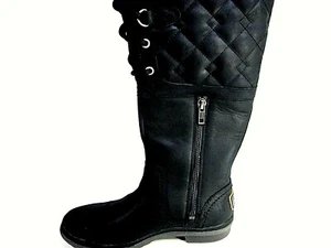 Bota impermeable UGG para mujer Elsa Deco acolchada negra talla EE. UU. 5,5 M - Imagen 1 de 10