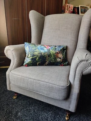 35 x 60 cojín de refuerzo con estampado de leopardo y floral Foto 1 de 3