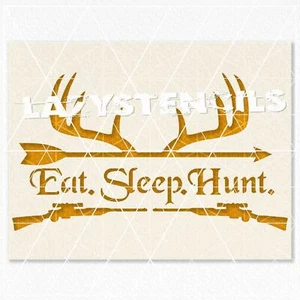 Buck Head Deer Hunting Stencil – Antlers, Wildlife, Forest, Outdoors, Rustic Art - Picture 1 of 4