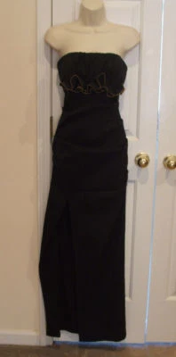 NUEVO CON ETIQUETAS $189 betsy & adam; vestido con cremallera borde acanalado sin tirantes graduación formal ocasión talla 6 Foto 1 de 2