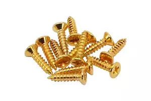#2 x 3/8" (10mm) Small Truss rod cover Flat head screws for guitars - Gold - Picture 1 of 2