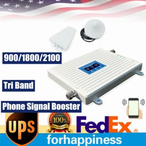 900/1800/2100 Tri- Band Signal Amplifier GSM DCS Signal Booster Antenna 2G/3G/4G - Photo 1 sur 12