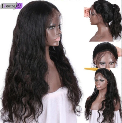 Pelucas de encaje frontal/completo/frontal 360 encaje 100 % cabello humano onda cuerpo largo Foto 1 de 4