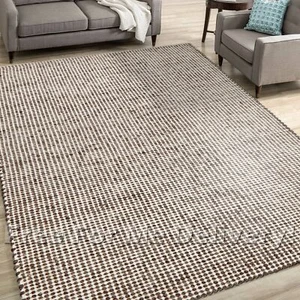 KUPPIO HANDKNOTTED WOOL BROWN MODERN FLOOR RUG (XL) 230x320cm **FREE DELIVERY** - Picture 1 of 5
