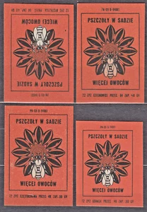 POLAND 1972 Matchbox Label Z#1084 set, Bees in the orchard - more fruit. - Picture 1 of 1