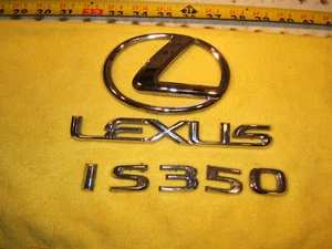 Lexus 2008 is350 sedan Rear deck lid CHROME plastic OEM 3 Emblems, NOT GOLD - Bild 1 von 17