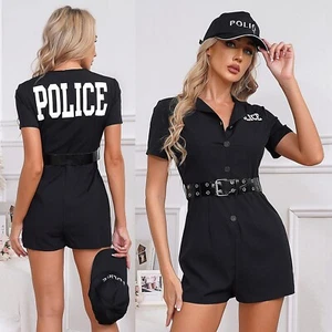Womens Female Police Uniform Suit Carnivals Drillmaster Dress-up Sexy Nightclub - Picture 1 of 19