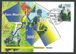 2003 ITALIA CARTOLINA POSTALE CONVEGNO SAN MARINO ANNULLO SPECIALE - Picture 1 of 1
