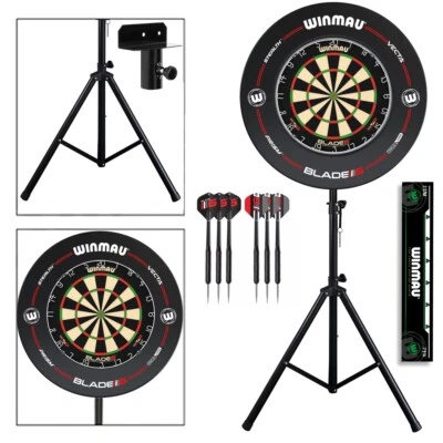 Complete Darts Set with Portable Stand + Winmau Blade 6 Dartboard and Surround - Image 1 of 4