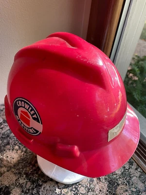 Sombrero duro Crowley Maritime 1981 de colección MSA V-Guard rojo con forro Foto 1 de 4