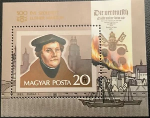 HUNGRÍA 1983. V Centenario nacimiento Martín Lutero. HB 1 sello. YV #BF168. NHM - Imagen 1 de 1