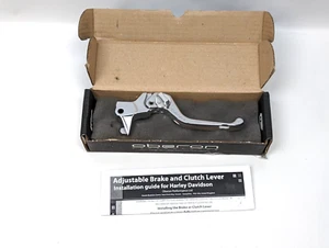 Oberon Harley Davidson Adjustable Brake Lever Airo Silver Adjuster LEV-B100 - Picture 1 of 7