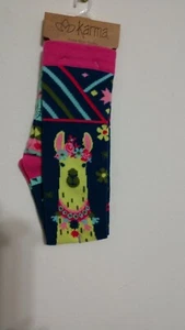 Calcetines de Navidad Karma para mujer o junior rosa y lima reno nuevos con etiquetas - Imagen 1 de 4