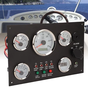 Pannello strumenti motore 12V cruscotto LCD RPM temp olio pressione IP67 barca - Foto 1 di 9