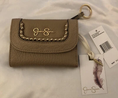 Jessica Simpson Wilma Doble Cara Triple Pared Color Natural Tachuelas Acentos Nuevo con Etiquetas Foto 1 de 4