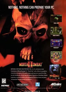 1995 rivista PC Computer Game AD per MORTAL KOMBAT II grande arte! 083123 - Foto 1 di 1