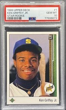 1989 Upper Deck #1 Ken Griffey Jr. Star Rookie ICONIC Card RC PSA 10 Gem Mint