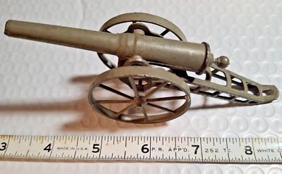 Vintage French Toy Metal Cannon Spring Loaded - Spring works - Image 1 of 4