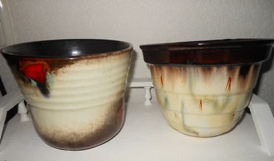 Übertopf Blumentopf Fa. Scheurich Art Deco  Keramik eine zum hängen 2 Stck - Bild 1 von 4