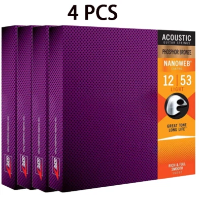 4 conjuntos de cordas de guitarra 16052 bronze fósforo luz 12-53 - Imagem 1 de 4