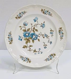 Staffordshire Dinner Plate Blossom Time Blue Flowers 9 3/4" Ironstone - Picture 1 of 3