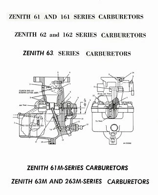 Zenith Carbs 61, 161, 62, 162, 63, 61M, 63M and 263M Series  ( read description) - Image 1 of 3