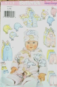 Butterick 5713 Infantil Bebé Chaqueta Mono Pantalones Sombrero Mitones Patrón Costura L-XL - Imagen 1 de 2