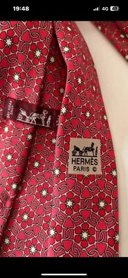 Cravatta Hermès Paris 100% Seta - Imagen 1 de 4
